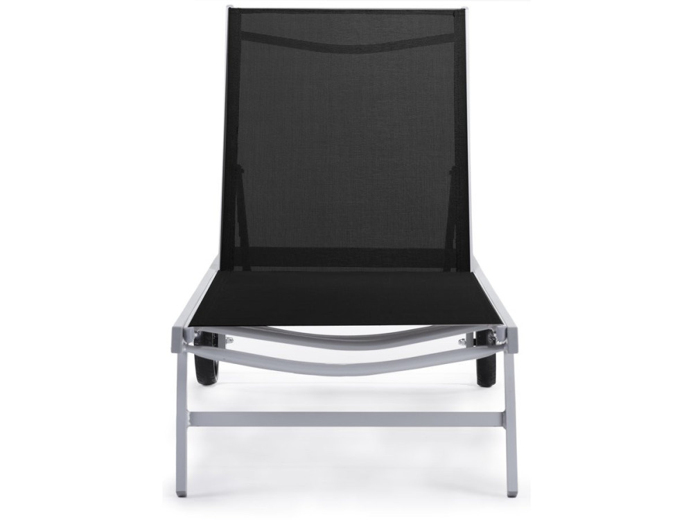 Bain de soleil Alu / Textilene "Bella" avec roues - Noir