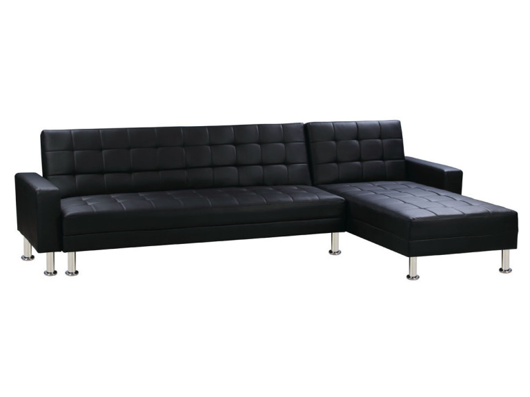 Canapé d'angle convertible et réversible "Theo" - 5 Places - Noir