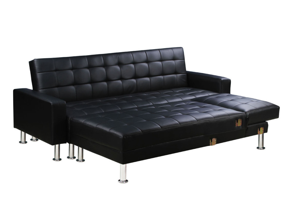 Canapé d'angle convertible et réversible "Theo" - 5 Places - Noir