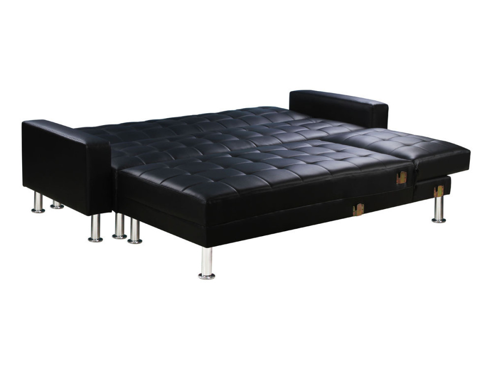 Canapé d'angle convertible et réversible "Theo" - 5 Places - Noir