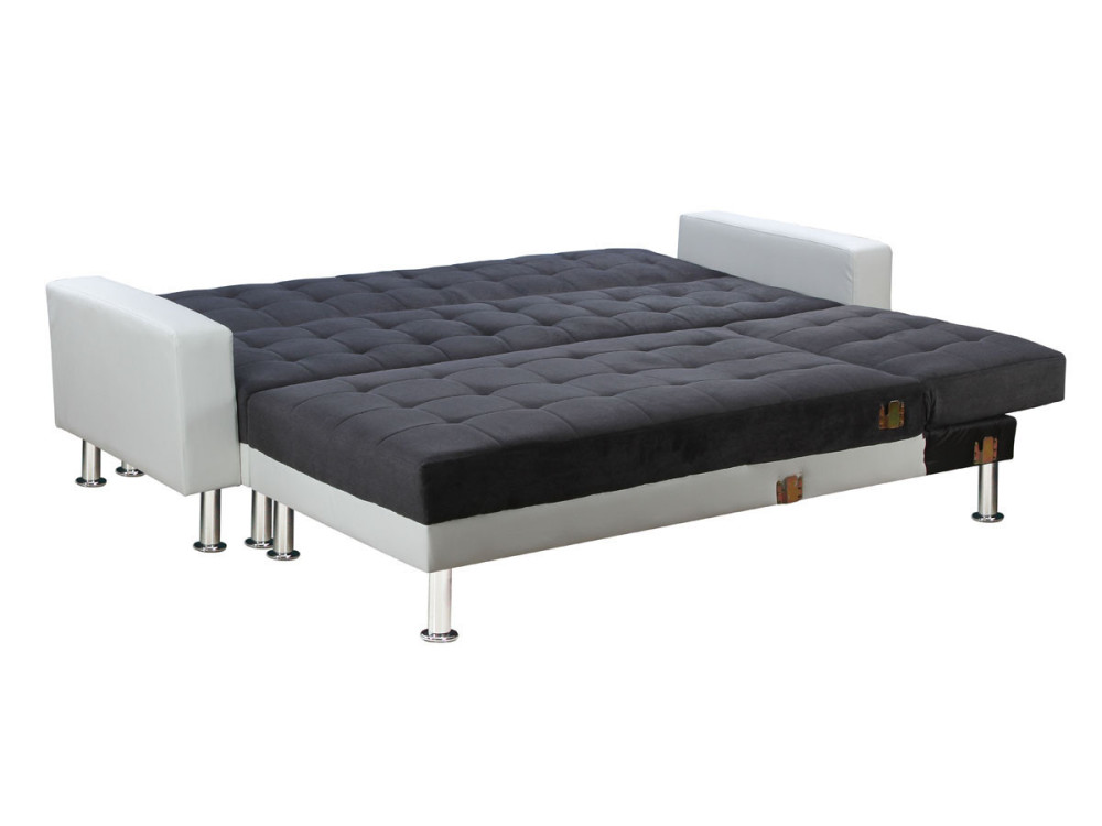 Canapé d'angle convertible et réversible "Theo" - 5 places - Blanc et Gris