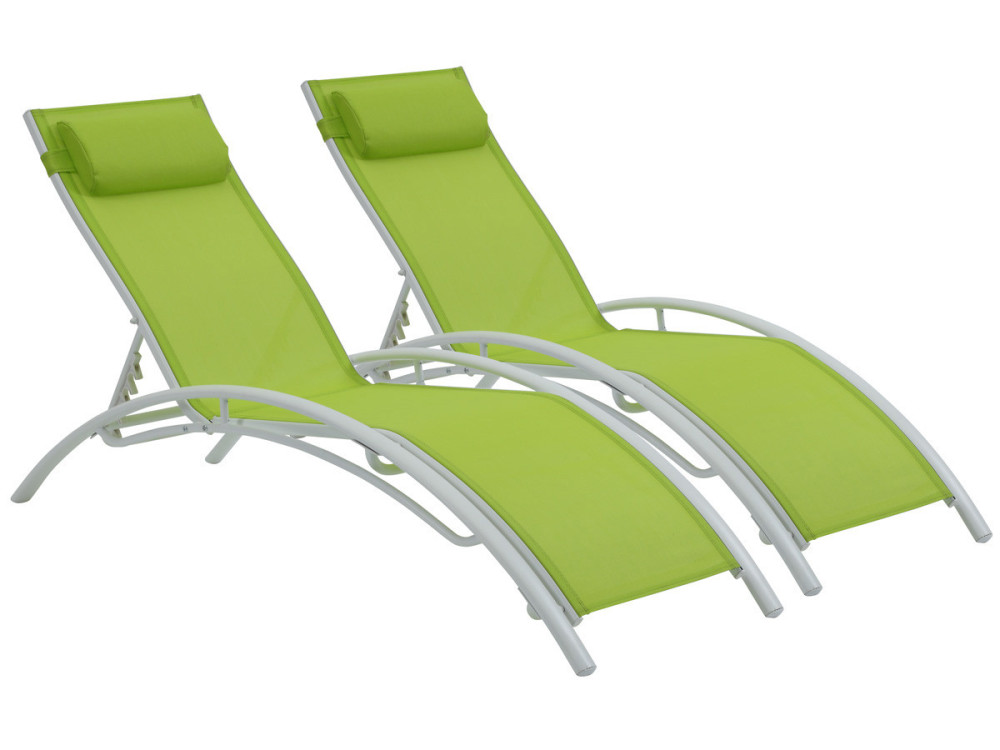 Bain de soleil en aluminium "Beauty" - Phoenix - Vert - Lot de 2
