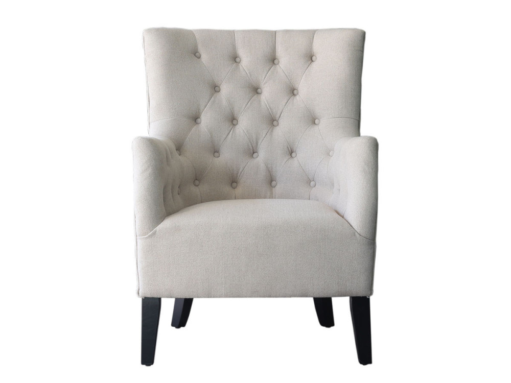 Fauteuil Scandinave Tissu "Duchesse" - 76 x 83 x 100,5 cm - Beige
