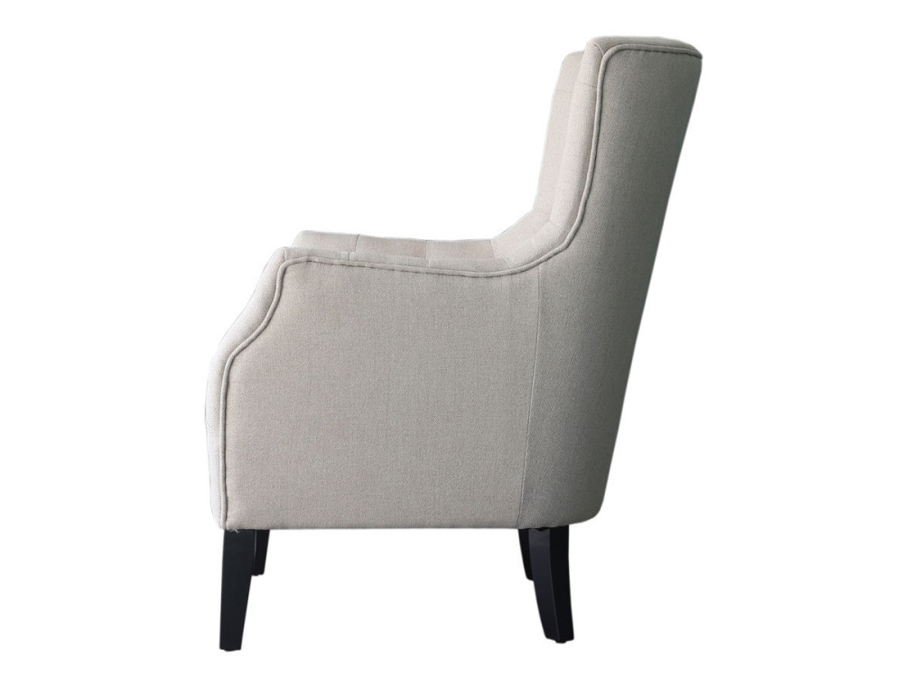 Fauteuil Scandinave Tissu "Duchesse" - 76 x 83 x 100,5 cm - Beige