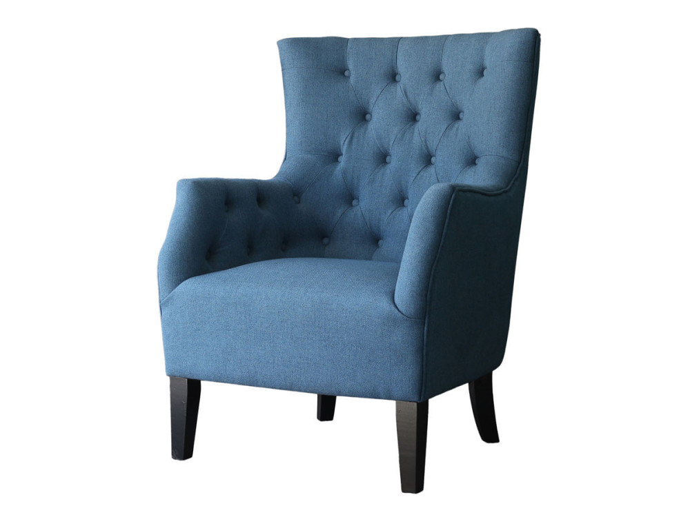 Fauteuil Scandinave Tissu "Duchesse" - 76 x 83 x 100,5 cm - Bleu roi