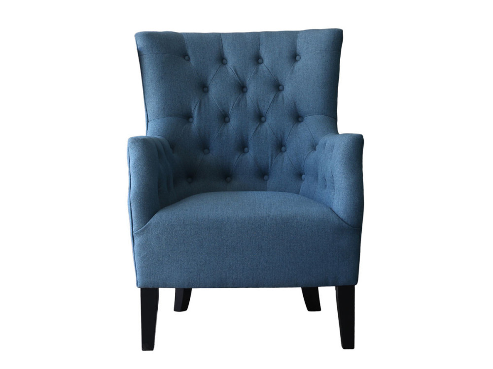 Fauteuil Scandinave Tissu "Duchesse" - 76 x 83 x 100,5 cm - Bleu roi