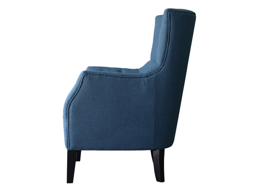 Fauteuil Scandinave Tissu "Duchesse" - 76 x 83 x 100,5 cm - Bleu roi