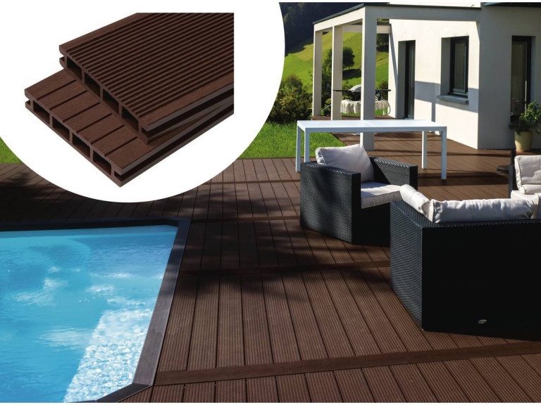 Pack 5 m² - Lames de terrasse composite alvéolaires - Marron