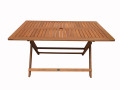 Table pliante bois exotique "Hong Kong" - Maple - 135 x 80 cm - Marron clair