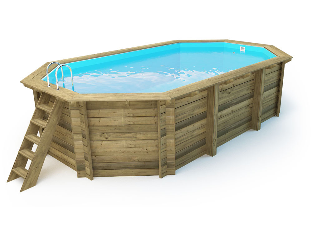 Piscine bois " Cancun " - 6.53 x 4.41 x 1.45 m