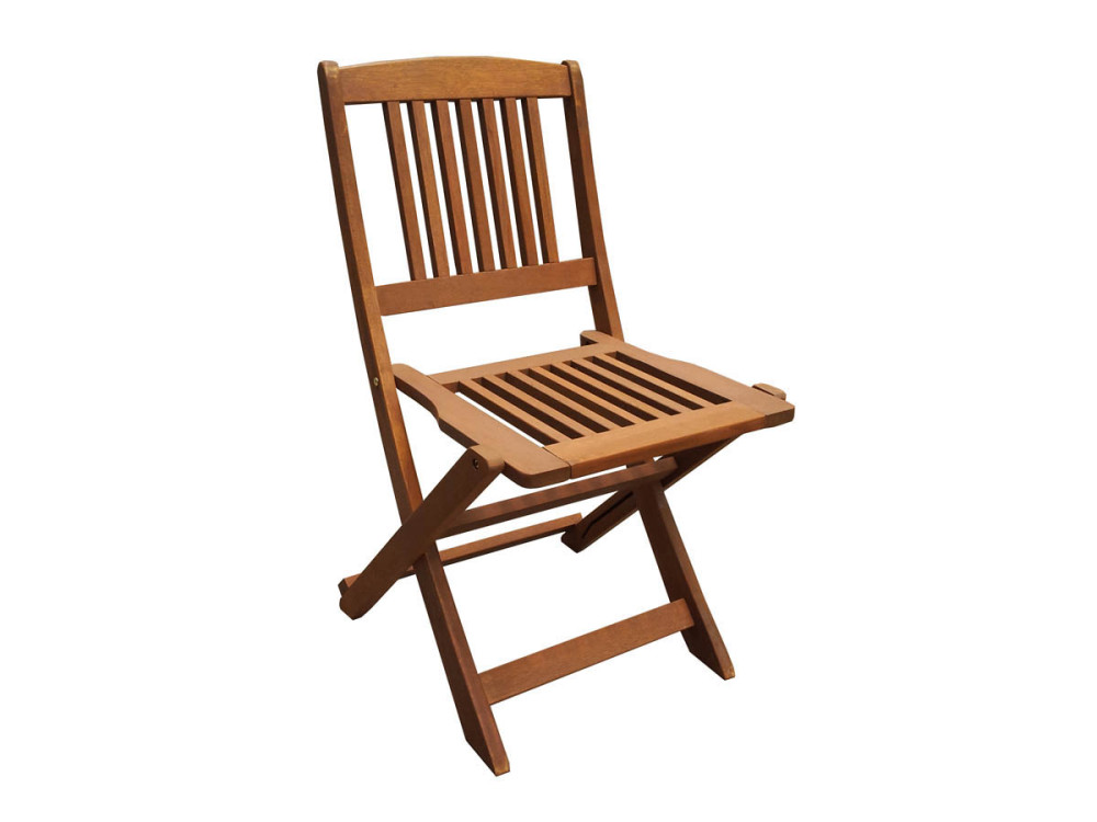 Salon de jardin bois exotique "Hongkong" - Table pliante + 6 chaises pliantes