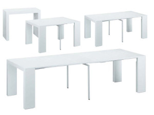 Table console extensible "Elsa" - 50/300 x 94 x 75 cm - Blanc