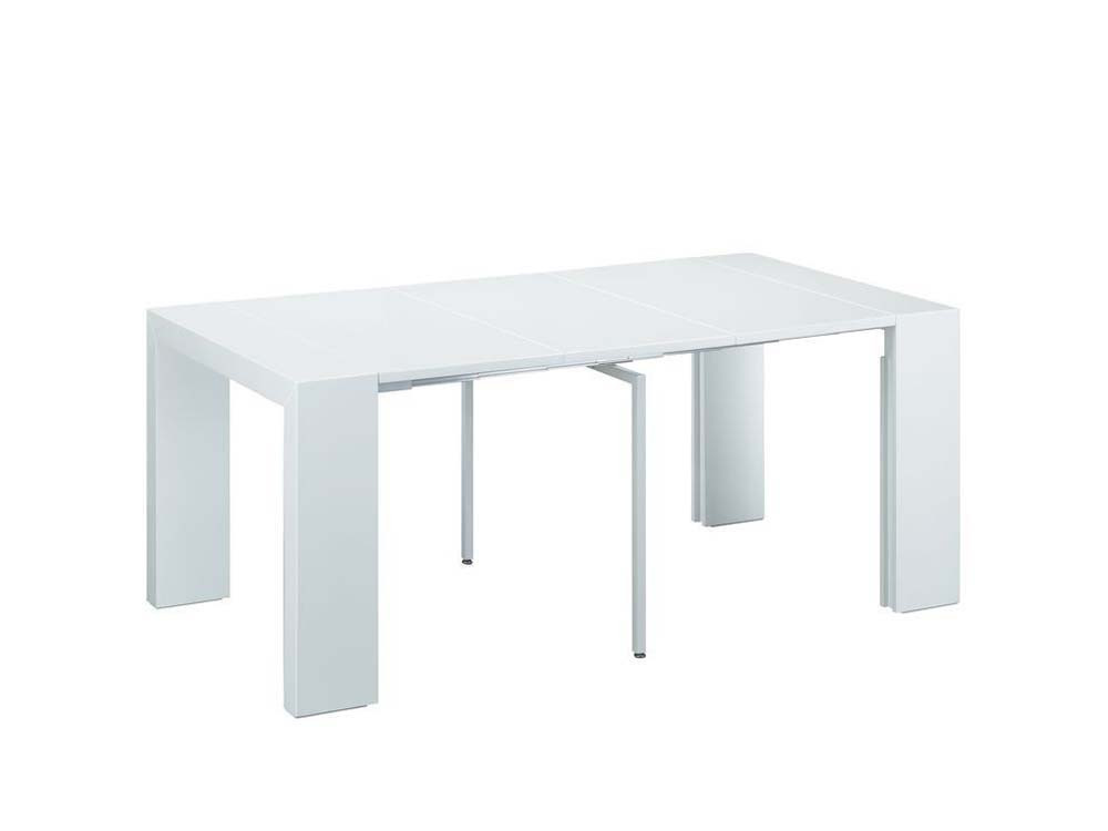 Table console extensible "Elsa" - 50/300 x 94 x 75 cm - Blanc