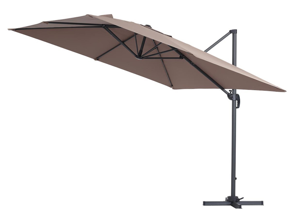 Parasol déporté "Sun 3" - 3 x 3 m - Taupe