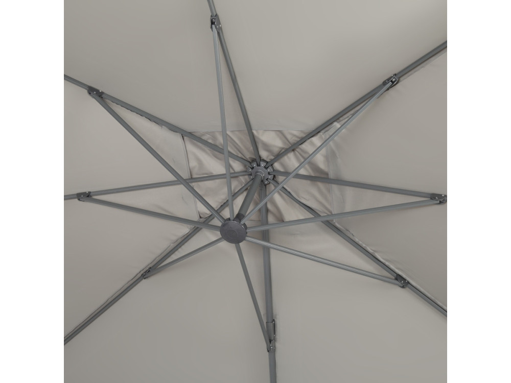 Parasol jardin déporté Alu "Sun 4 " - Rectangle - 3 x 4 m - Gris - Dalles à lester incluses