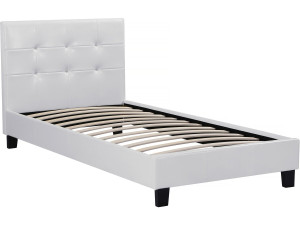 Lit simple en pvc "Julia" - 90 x 190 cm - Blanc