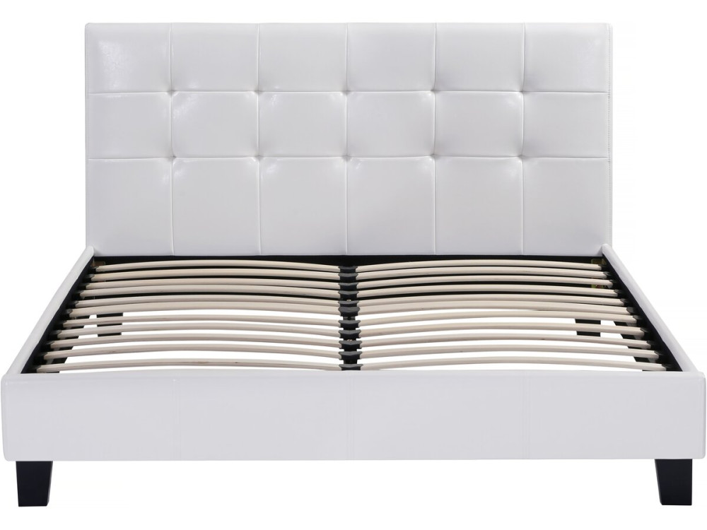 Lit double en pvc "Julia" - 140 x 190 cm - Blanc