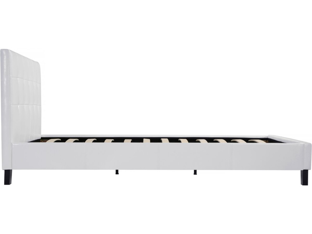 Lit double en pvc "Julia" - 140 x 190 cm - Blanc