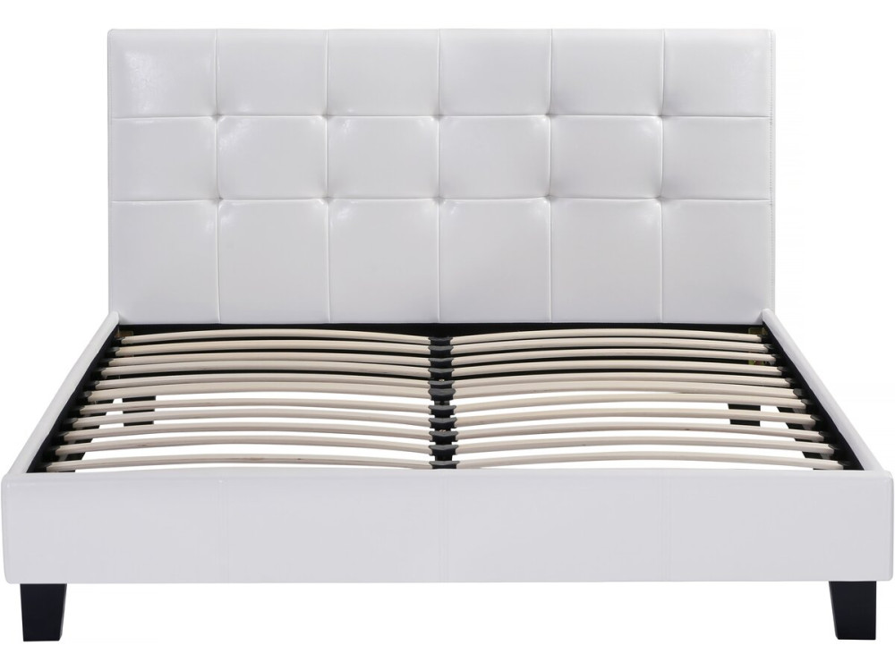 Lit double en pvc "Julia" - 160 x 200 cm - Blanc