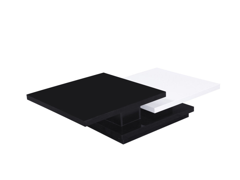 Table basse "Zen" - 141,5 x 75 x 30 cm - Noir/Blanc