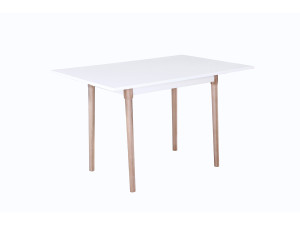 Table repas "Freddy" - 120 x 80 x 75 cm - Blanc laqué