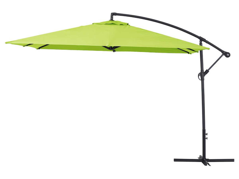 Parasol jardin déporté  Alu "Ilios 3" - Carré - 3 x3 m - Vert