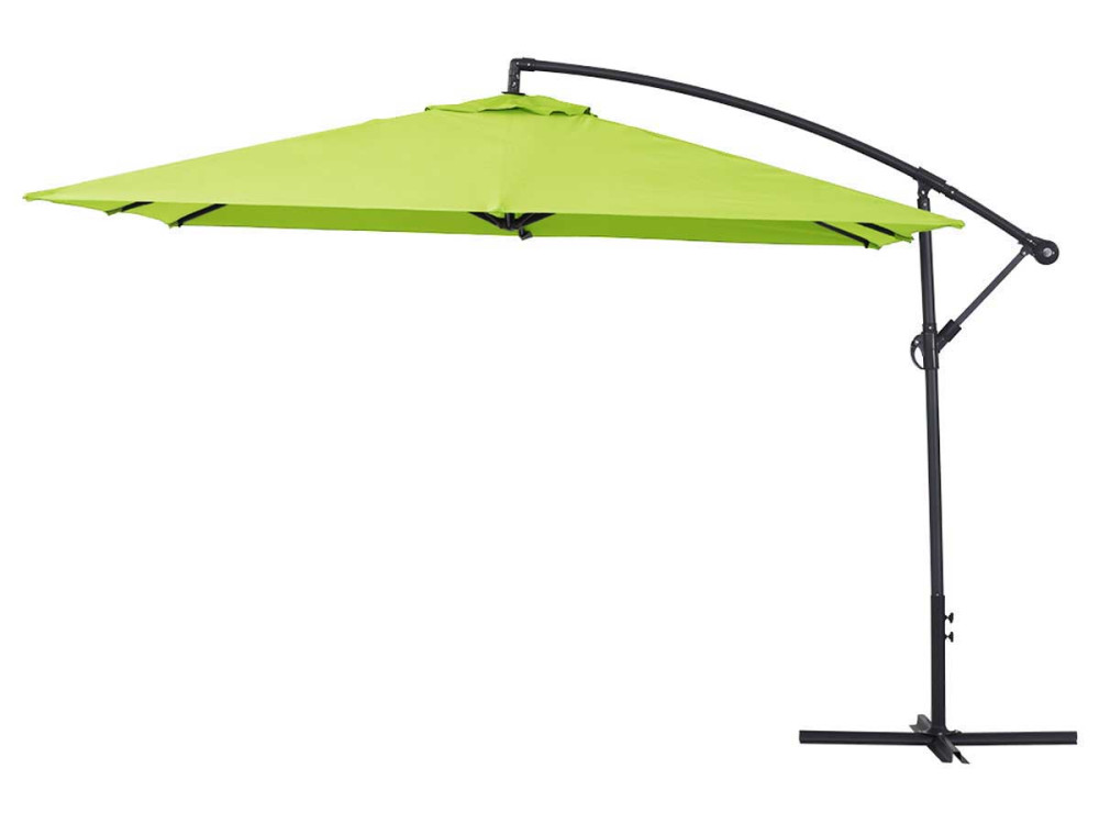Parasol jardin déporté  Alu "Ilios 3" - Carré - 3 x3 m - Vert