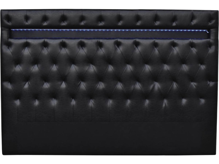Tête de lit "Déco" LED - 189 cm - Noir