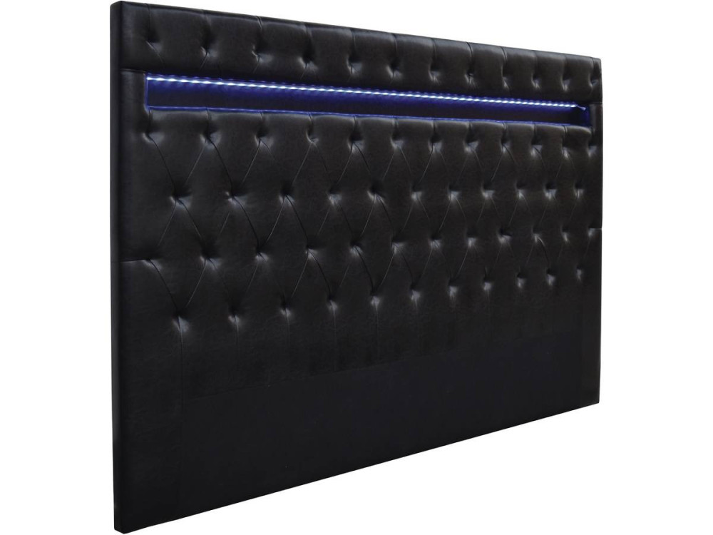 Tête de lit "Déco" LED - 189 cm - Noir