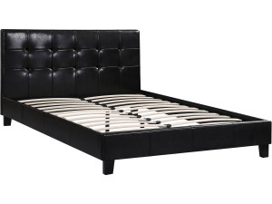 Lit double en pvc "Julia" - 140 x 190 cm - Noir
