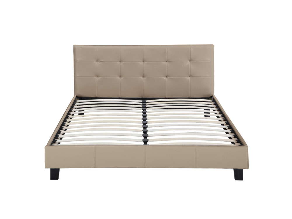 Lit double en pvc "Julia" - 140 x 190 cm - Taupe