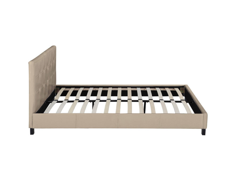 Lit double en pvc "Julia" - 140 x 190 cm - Taupe