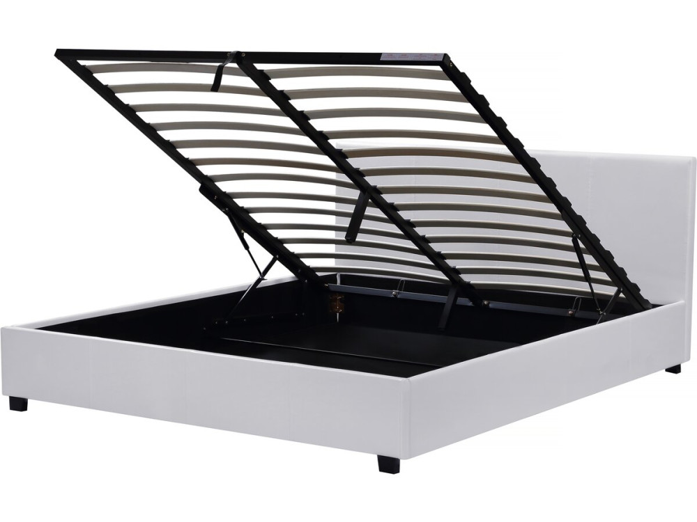 Lit double avec coffre "Carla" - 140 x 190 cm - Blanc