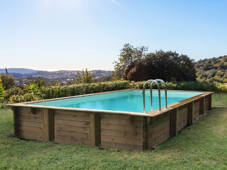 Piscine bois en kit rectangle " Tampa 145 " - 7.20 x 4.20 x 1.44 m