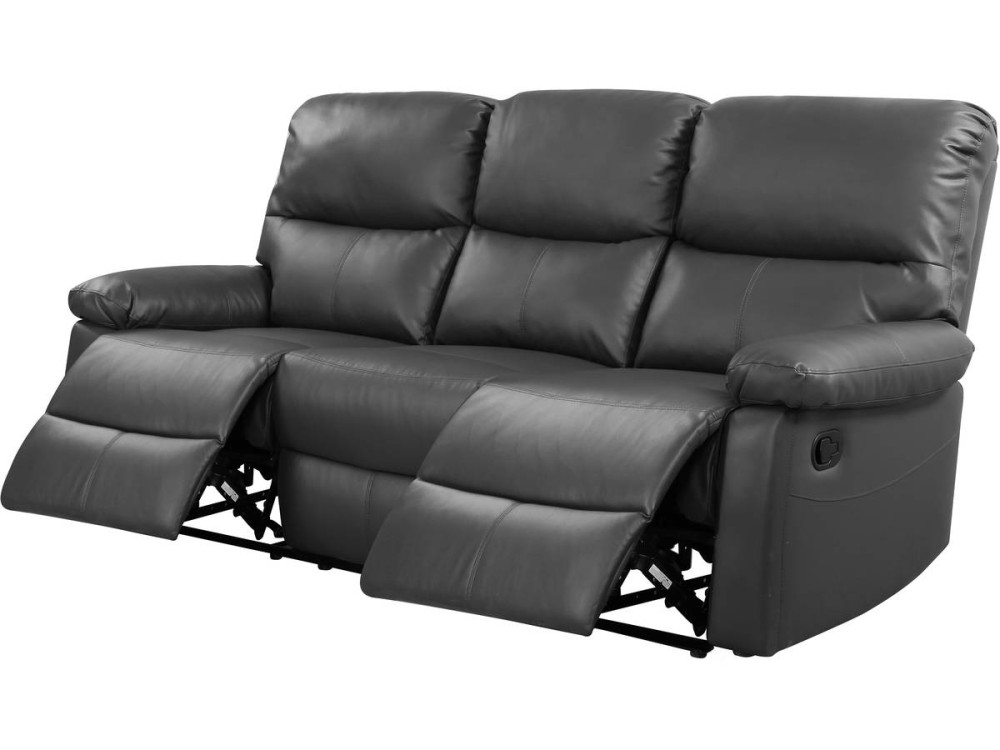 Canapé relax "Lincoln" - 197 x 89 x 103 cm - 3 places - Gris