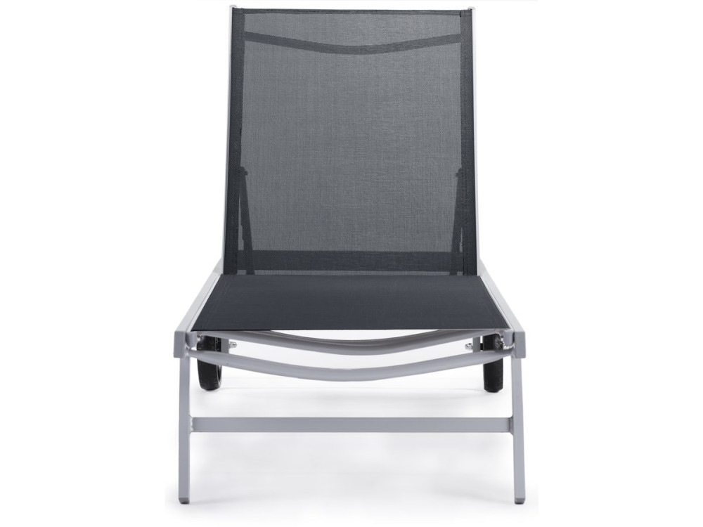 Bain de soleil en aluminium et textilène "Bella" - Phoenix - Gris - Lot de 2
