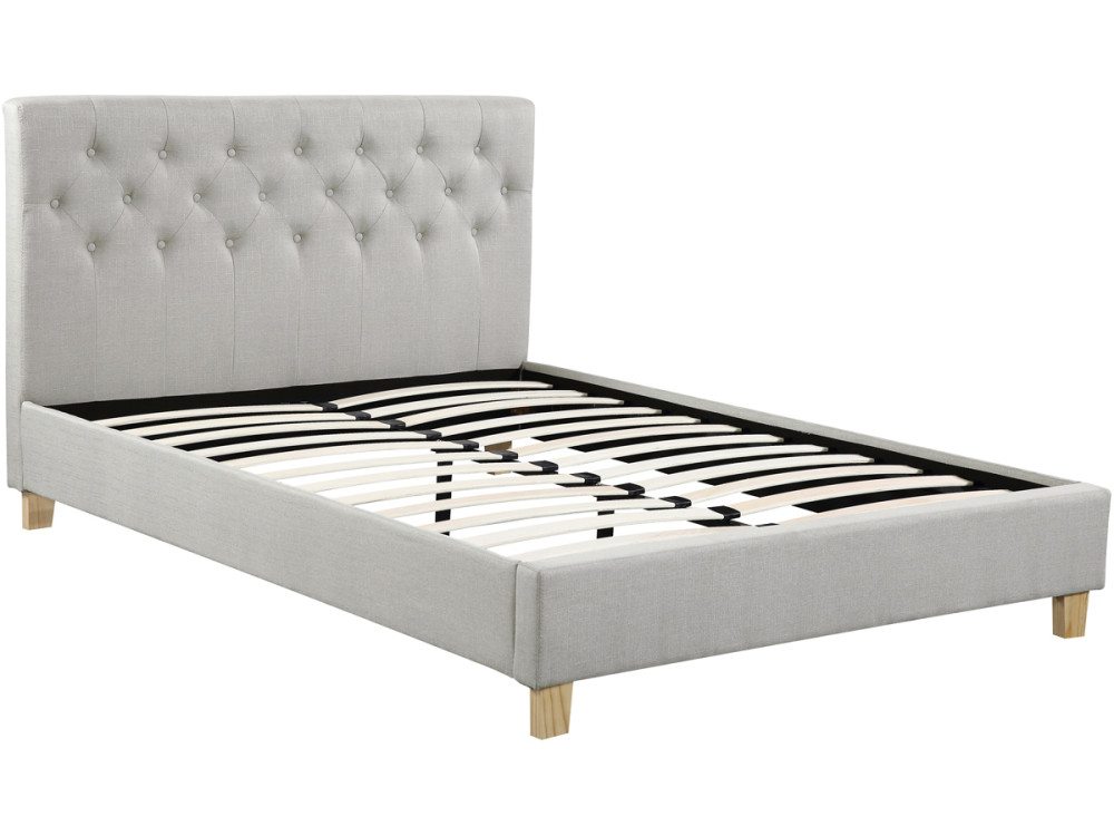 Lit double "Emmy" - 140 x 190 cm - Beige