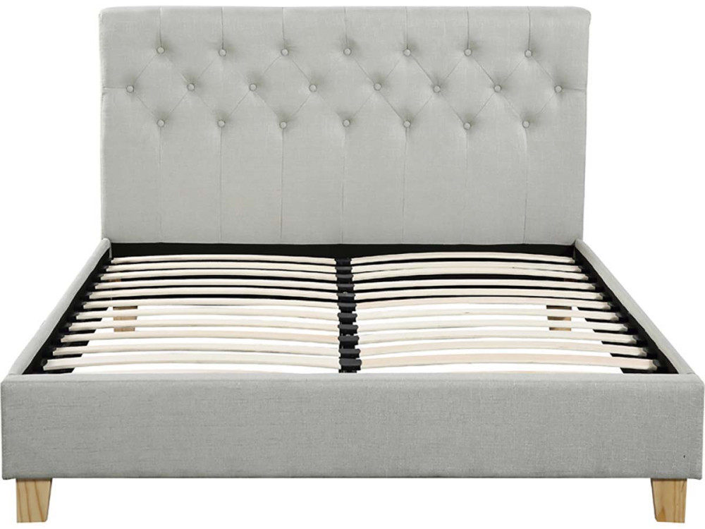 Lit double "Emmy" - 140 x 190 cm - Beige