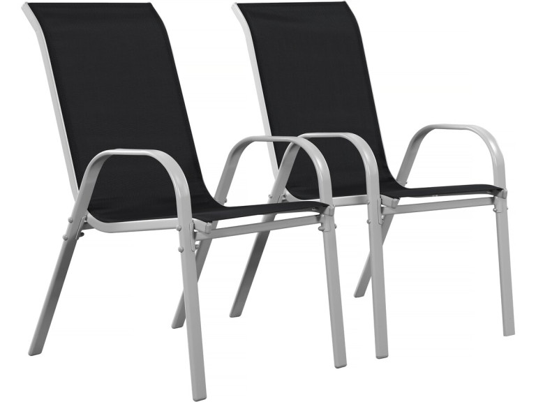 Fauteuil jardin Textilène "Cordoba" - Phoenix - Noir - Lot de 2