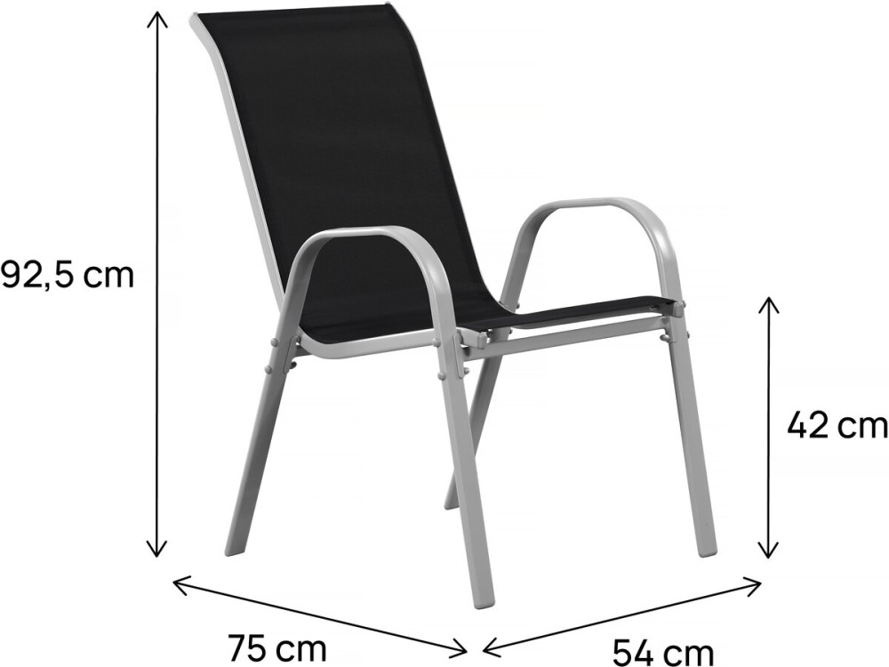 Fauteuil jardin Textilène "Cordoba" - Phoenix - Noir - Lot de 2