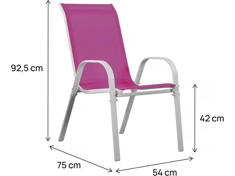 Fauteuil jardin Textilène "Cordoba" - Phoenix - Rose - Lot de 2