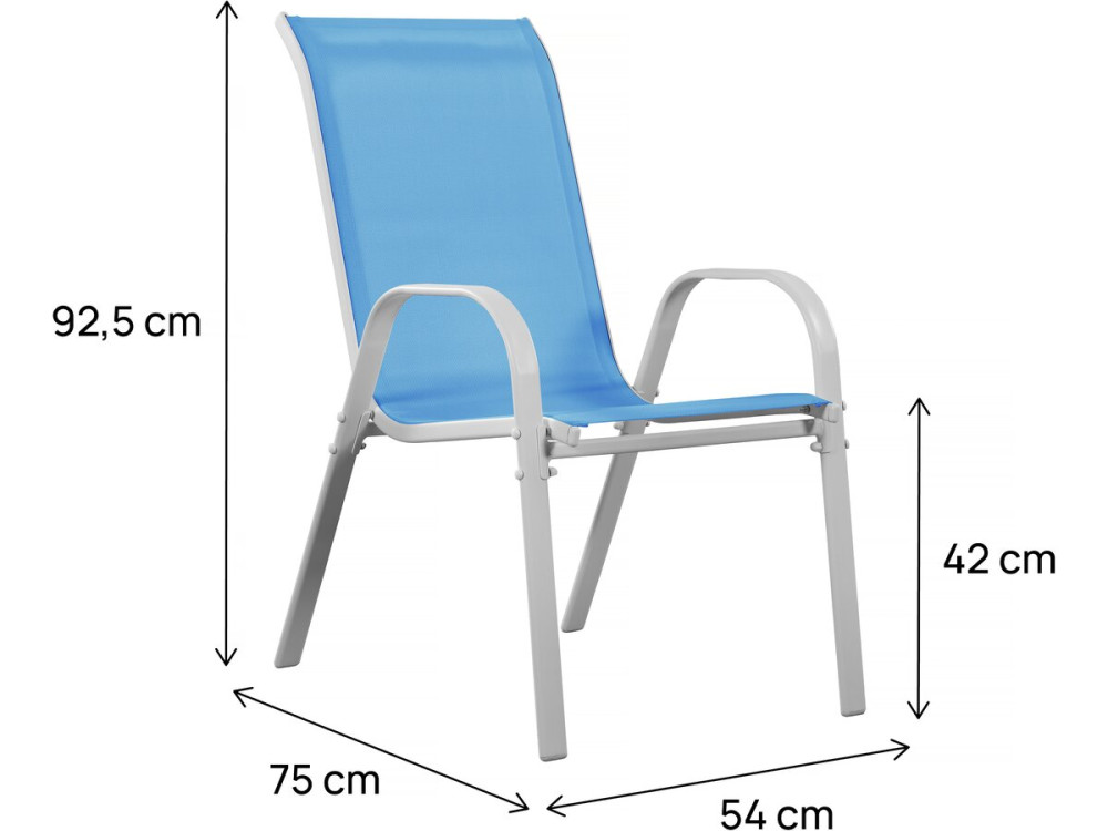 Fauteuil jardin Textilène "Cordoba" - Phoenix - Bleu - Lot de 2