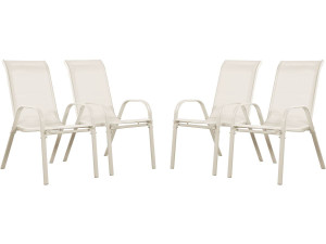 Fauteuil jardin Textilène "Cordoba" - Phoenix - Écru - Lot de 4