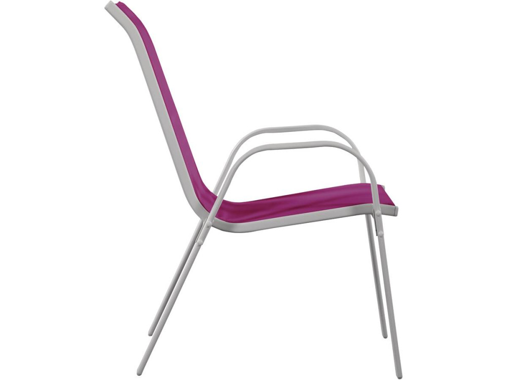 Fauteuil jardin Textilène "Cordoba" - Phoenix - Rose - Lot de 4