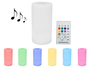 Eclairage LED sonore Bluetooth de jardin "Rosa 1" - Ø14 x H27 cm