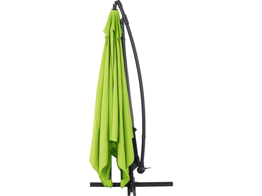 Parasol jardin déporté Alu "Ilios 3" - Carré - 3 x 3 m - Vert - Dalles incluses