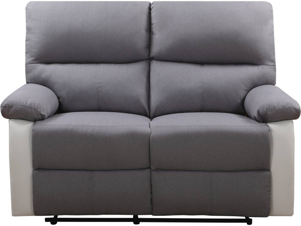 Canapé relax "Lincoln" - 147 x 89 x 103 cm - 2 places - Blanc / gris clair