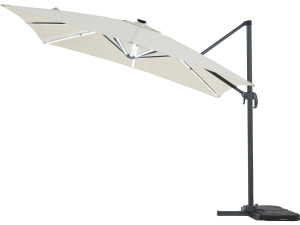 Parasol jardin déporté led alu "Sun 4 Luxe" 3 x 4 m - Ecru