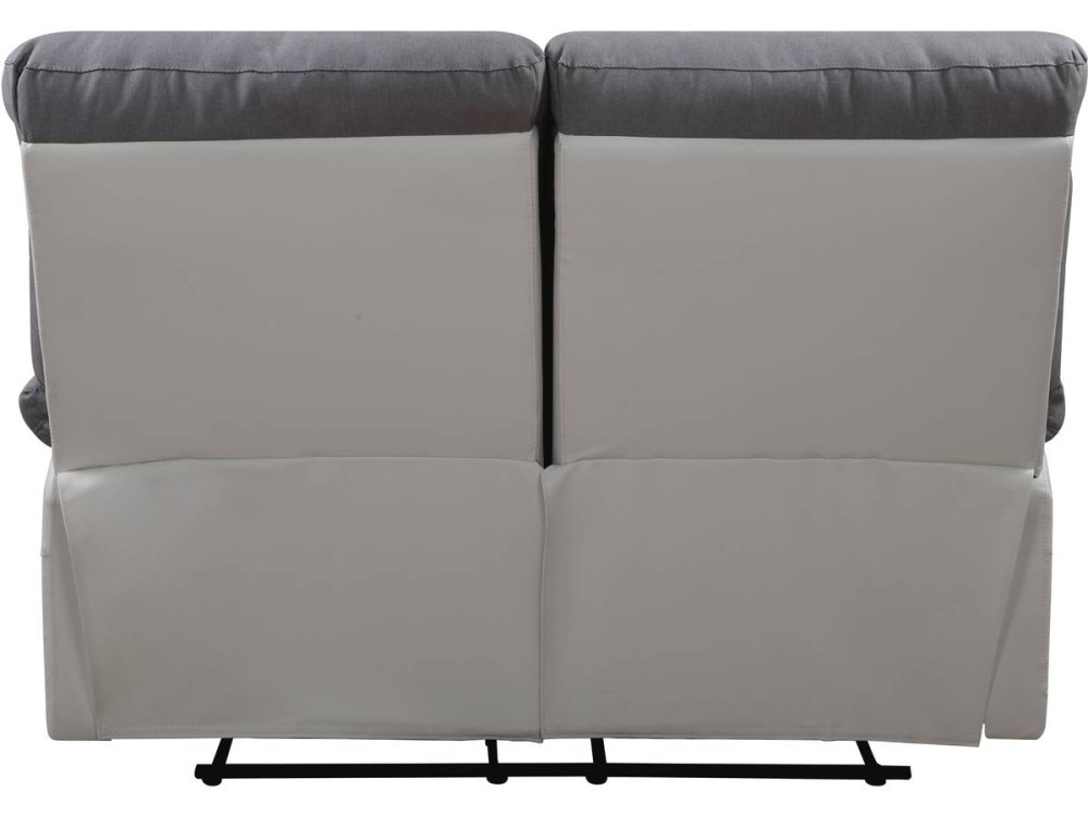 Canapé relax "Lincoln" - 147 x 89 x 103 cm - 2 places - Blanc / gris clair