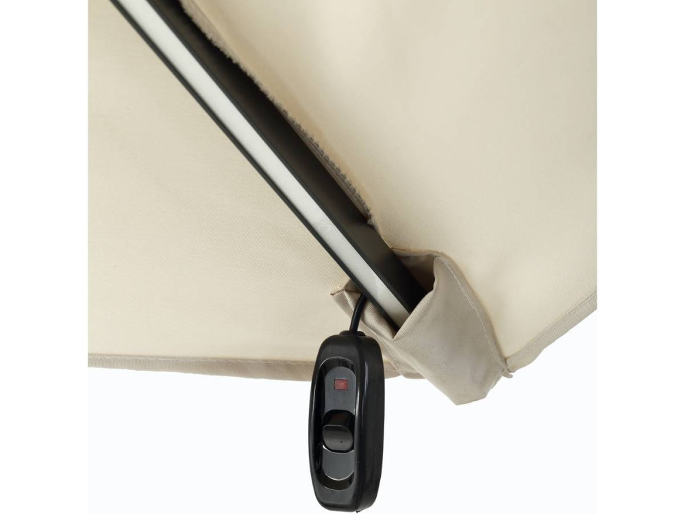 Parasol jardin déporté LED Alu "Sun 4 Luxe" - Rectangle - 3 x 4 m - Ecru